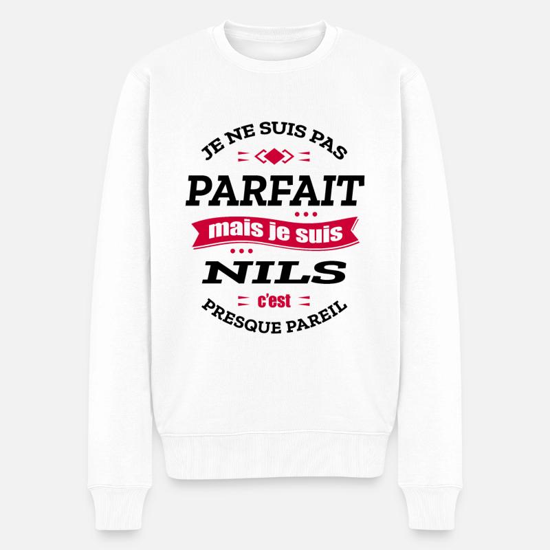 NILS PARFAIT - PRENOM NILS - Pull Premium bio Homme - blanc