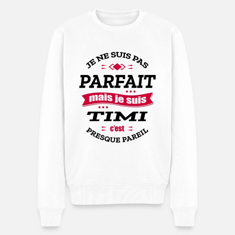 TIMI PARFAIT - PRENOM TIMI - Pull Premium bio Homme - blanc