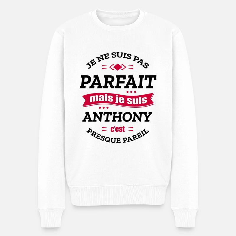 ANTHONY PARFAIT - PRENOM ANTHONY - Pull Premium bio Homme - blanc