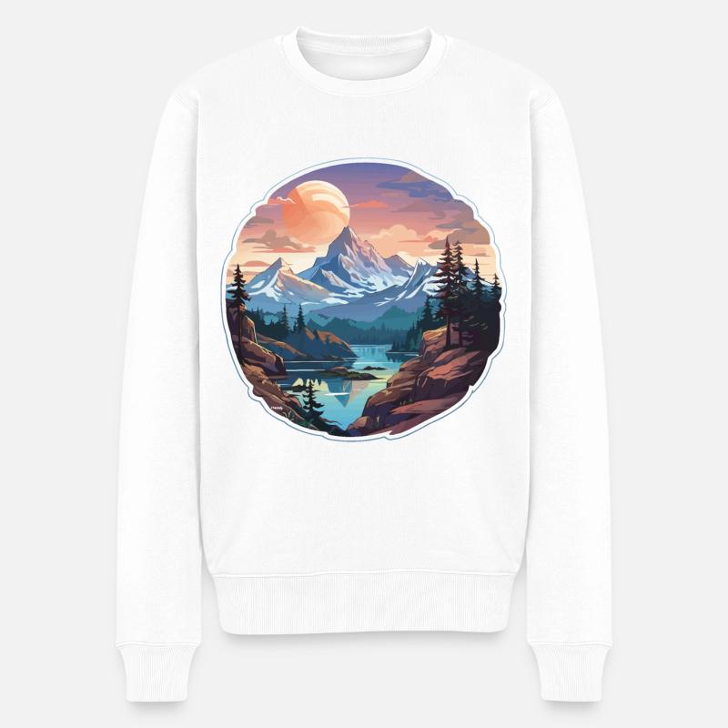 Gipfel-Gelassenheit - Männer Premium Bio Pullover - Weiß