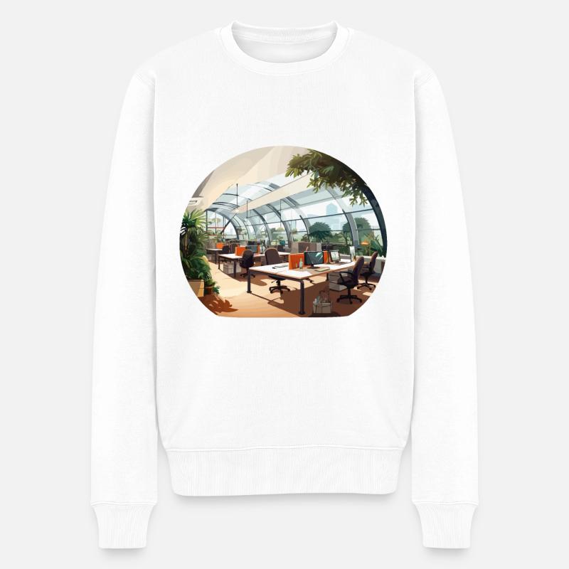 Espace de travail dynamique - Pull Premium bio Homme - blanc