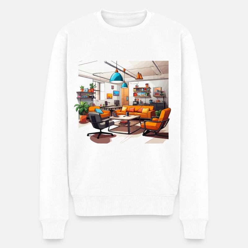 Dynamische Zusammenarbeit - Männer Premium Bio Pullover - Weiß