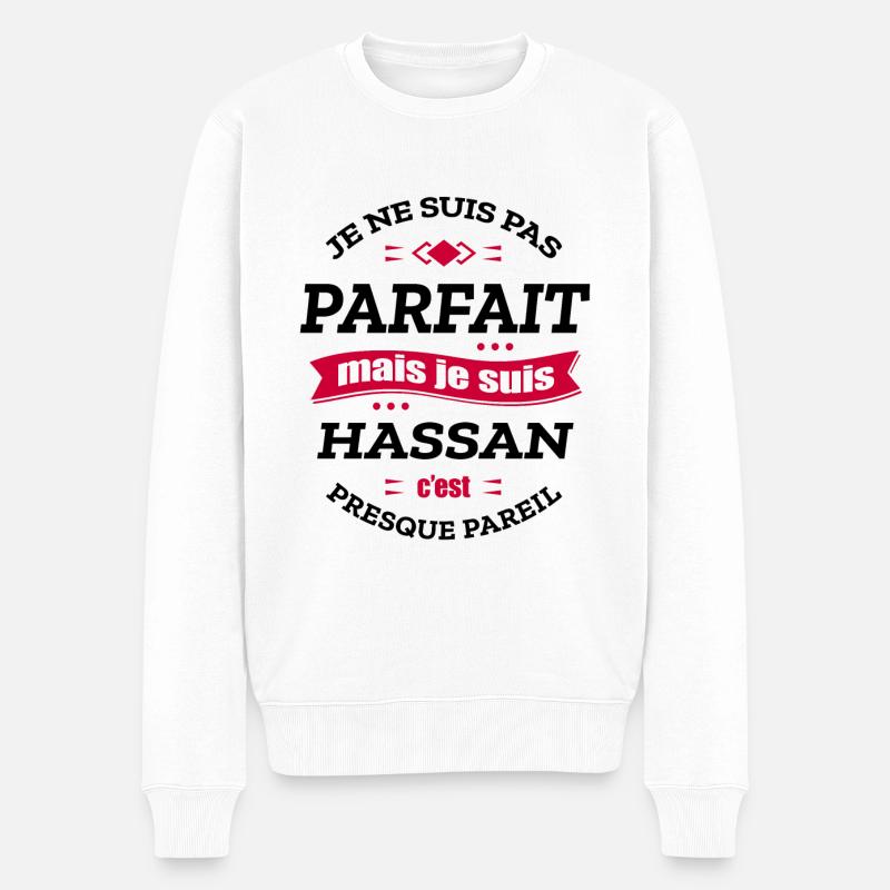 HASSAN PARFAIT - PRENOM HASSAN - Pull Premium bio Homme - blanc