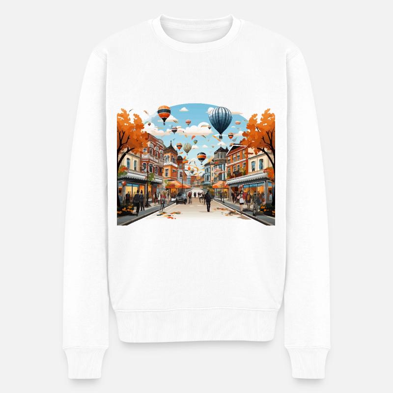 Feierliches Spektakel - Männer Premium Bio Pullover - Weiß