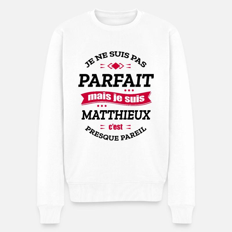 MATTHIEUX PARFAIT - PRENOM MATTHIEUX - Pull Premium bio Homme - blanc