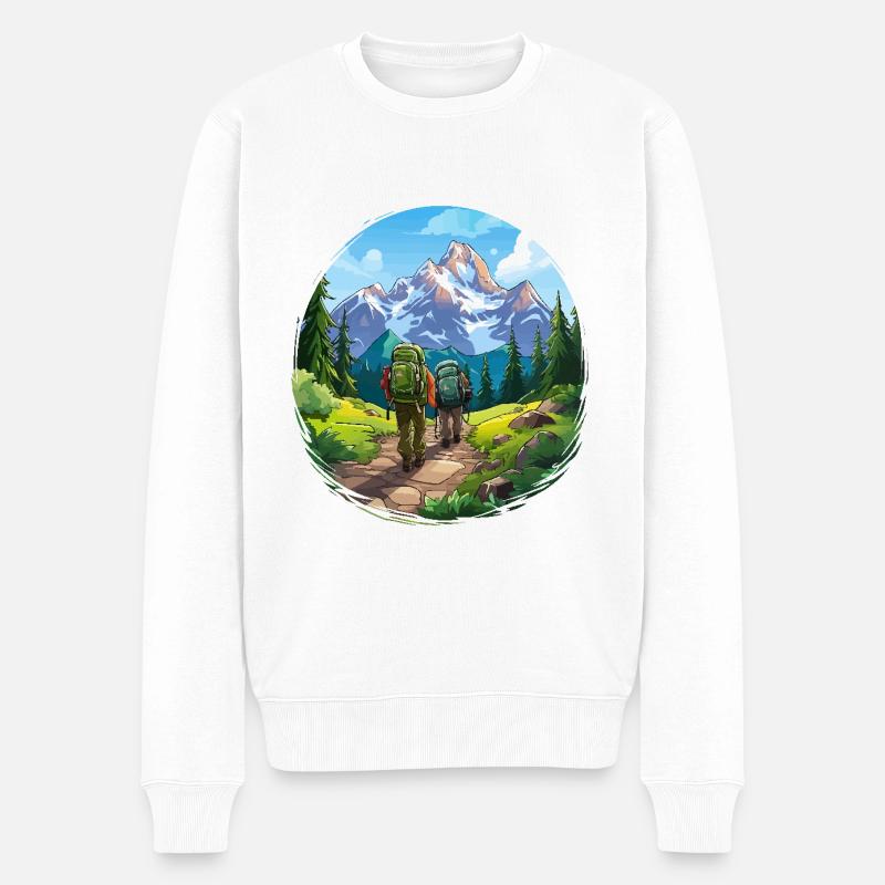 Quête du sommet - Pull Premium bio Homme - blanc