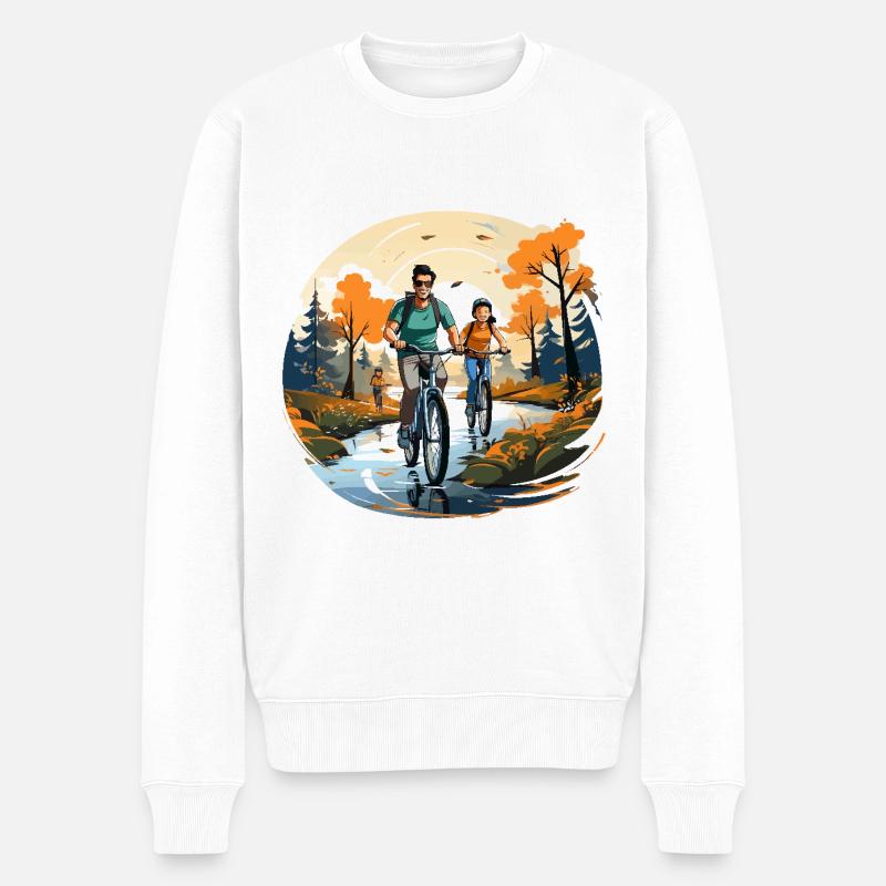 Pedale des Miteinanders - Männer Premium Bio Pullover - Weiß
