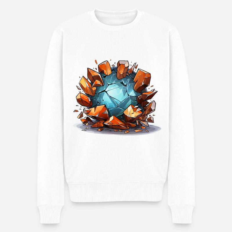 Fragmentierte Grenzen - Männer Premium Bio Pullover - Weiß