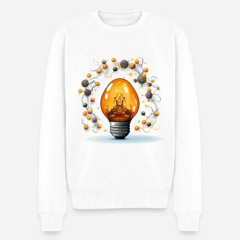 Kreativität erhellen - Männer Premium Bio Pullover - Weiß