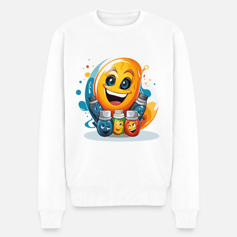 Palette der Kreativität - Männer Premium Bio Pullover - Weiß