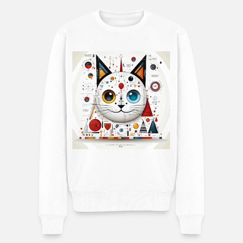 Symphonie der Symmetrie - Männer Premium Bio Pullover - Weiß