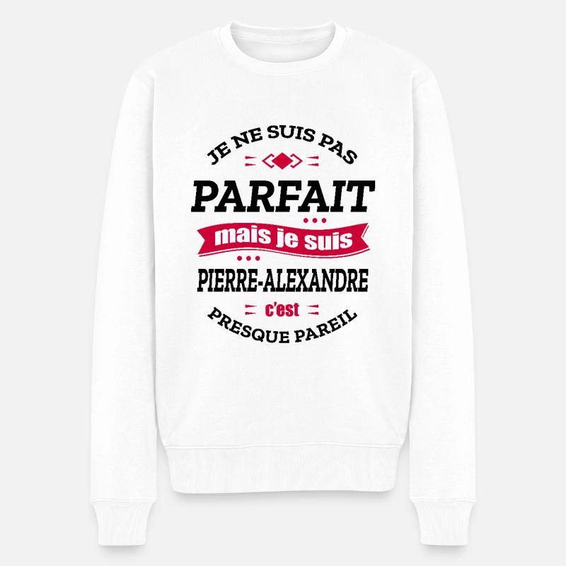 PIERRE-ALEXANDRE PARFAIT - PRENOM PIERRE-ALEXANDRE - Pull Premium bio Homme - blanc
