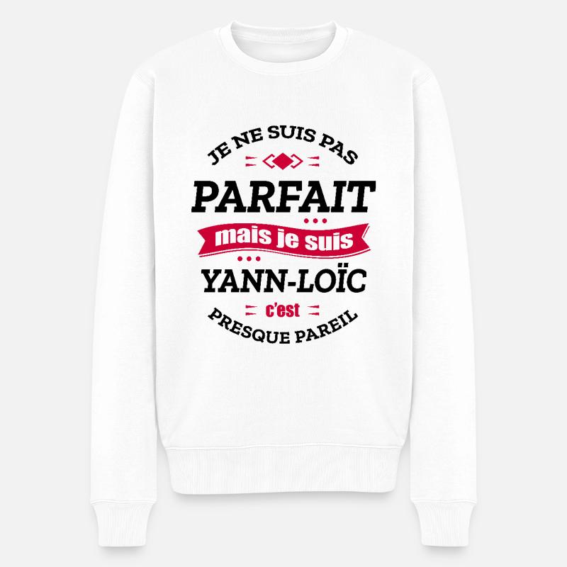 YANN-LOÏC PARFAIT - PRENOM YANN-LOÏC - Pull Premium bio Homme - blanc