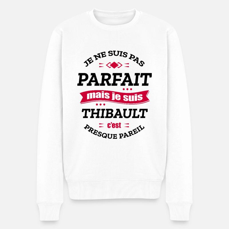 THIBAULT PARFAIT - PRENOM THIBAULT - Pull Premium bio Homme - blanc