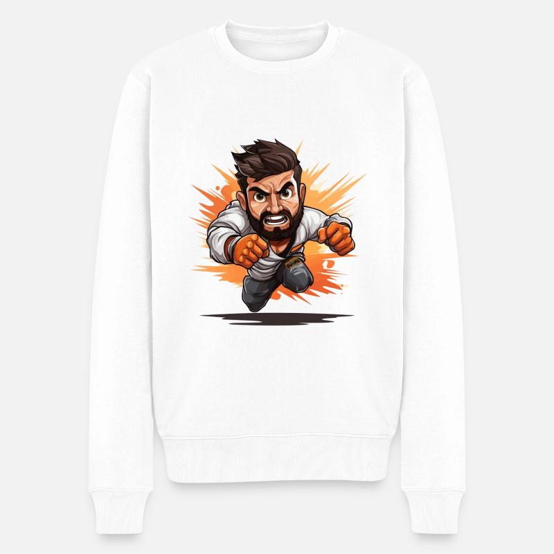 Entfesselte Entschlossenheit - Männer Premium Bio Pullover - Weiß