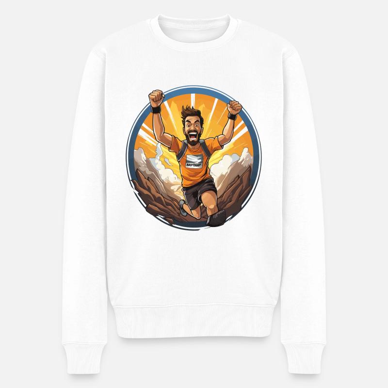 Marathon-Erfolge - Männer Premium Bio Pullover - Weiß