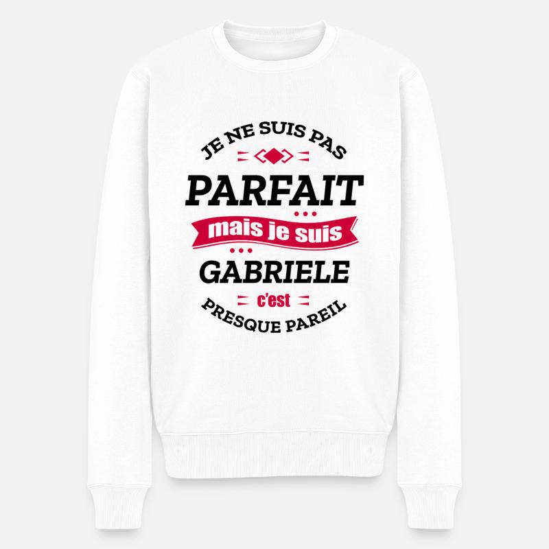 GABRIELE PARFAIT - PRENOM GABRIELE - Pull Premium bio Homme - blanc