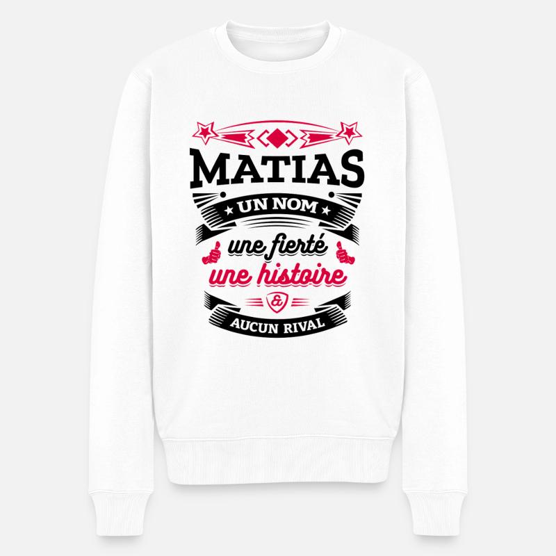 MATIAS PARFAIT - PRENOM MATIAS - Pull Premium bio Homme - blanc