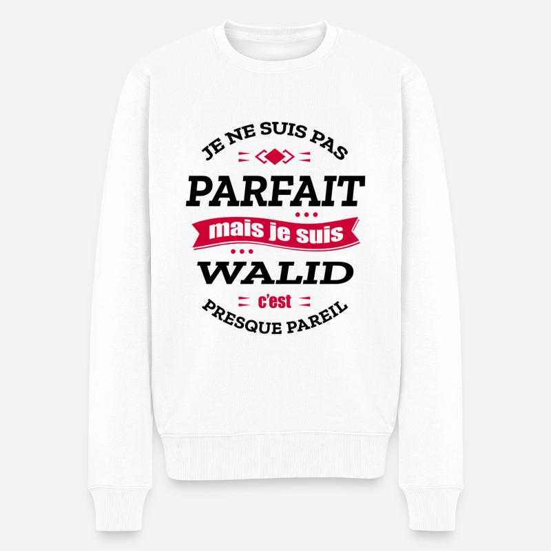 WALID PARFAIT - PRENOM WALID - Pull Premium bio Homme - blanc
