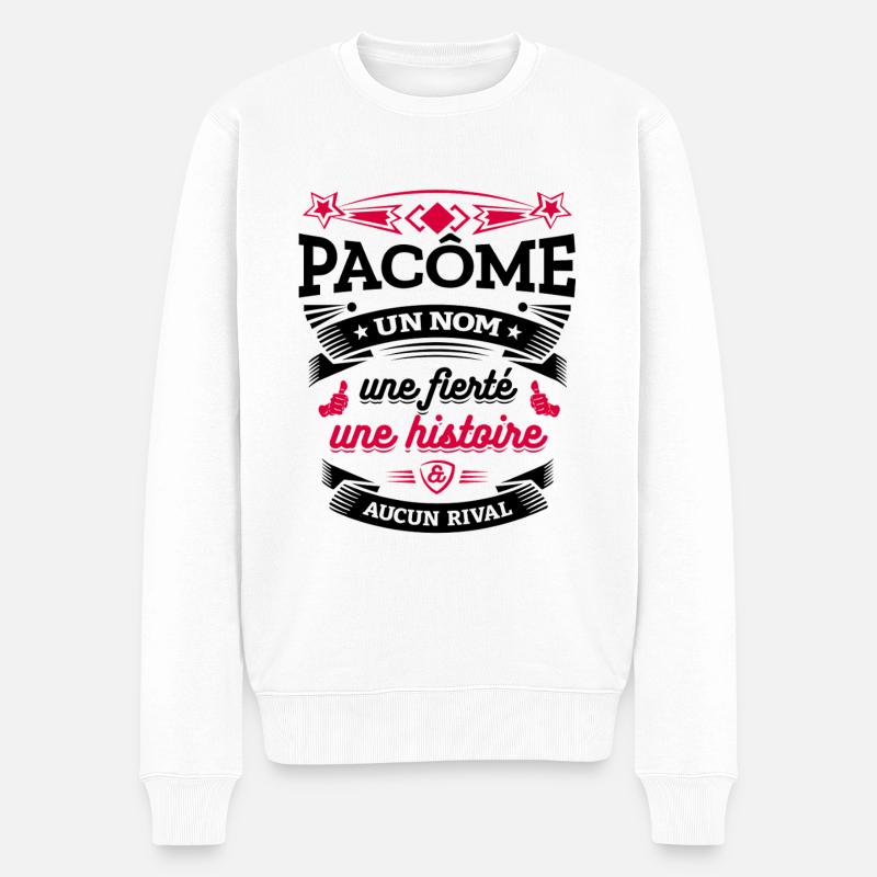 PACÔME UN NOM UNE FIERTÉ AUCUN RIVAL - Pull Premium bio Homme - blanc