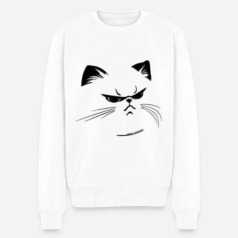 Mürrisch oder nicht? - Männer Premium Bio Pullover - Weiß