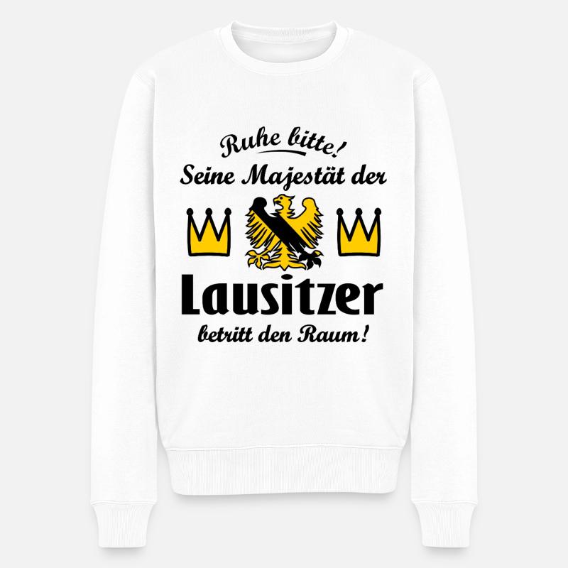 König aus der Lausitz - Männer Premium Bio Pullover - Weiß