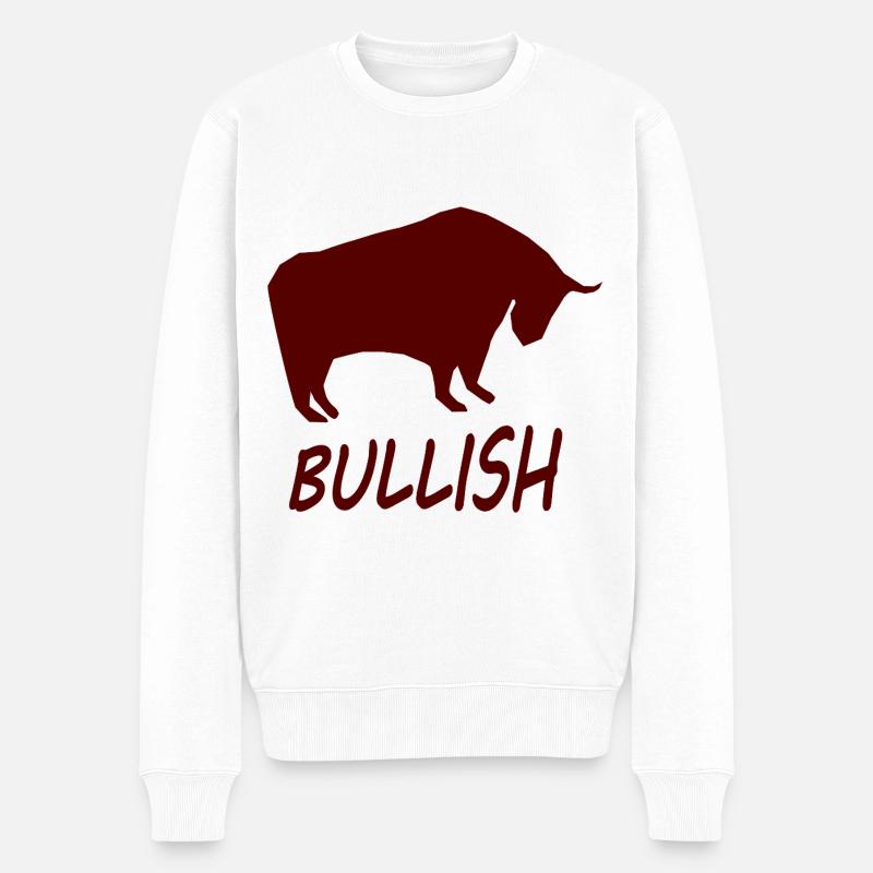 Der Bullen Investor - Männer Premium Bio Pullover - Weiß