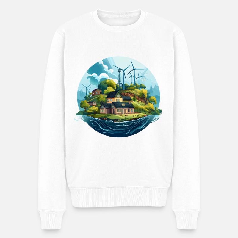 Grüne Innovation - Männer Premium Bio Pullover - Weiß