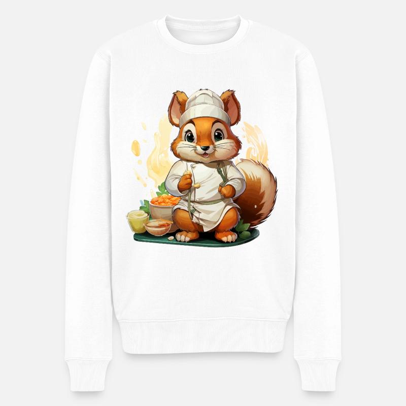 L’écureuil culinaire - Pull Premium bio Homme - blanc