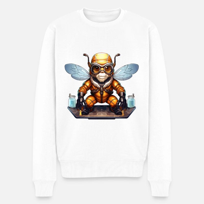 Die wissenschaftliche Honigbiene - Männer Premium Bio Pullover - Weiß