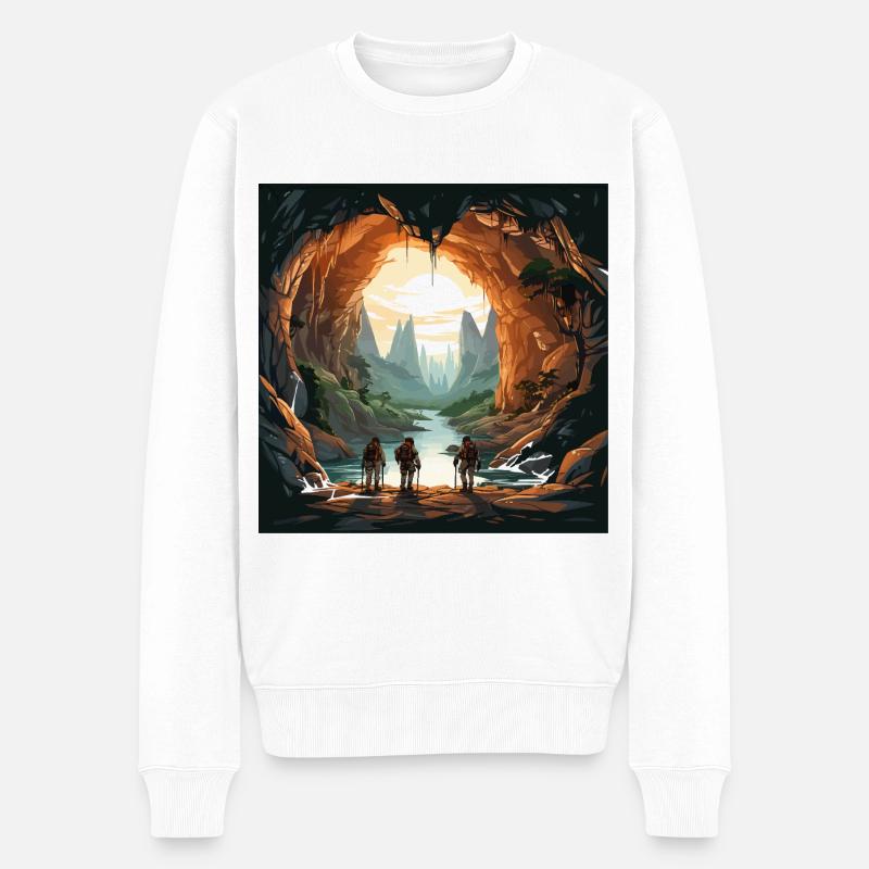 Die Höhlenforscher - Männer Premium Bio Pullover - Weiß