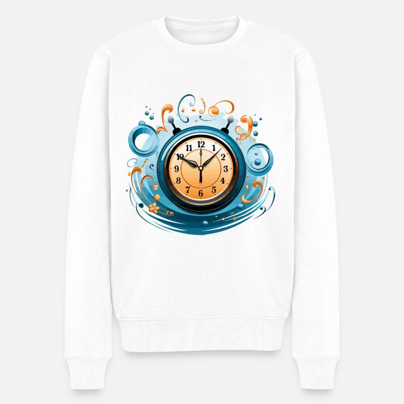 Der rhythmische Zeitmesser - Männer Premium Bio Pullover - Weiß