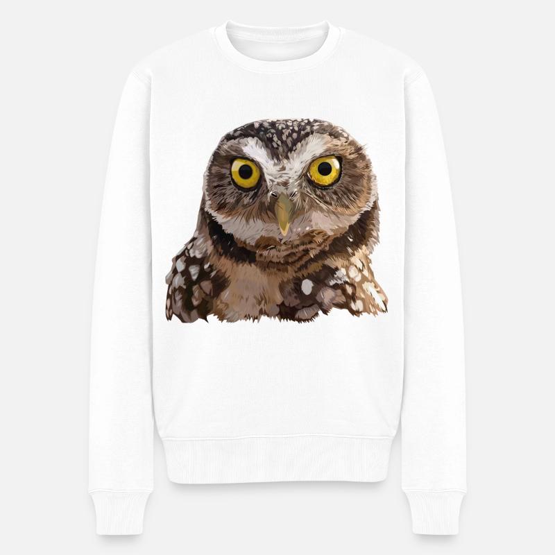 Chevêche des terriers - Pull Premium bio Homme - blanc