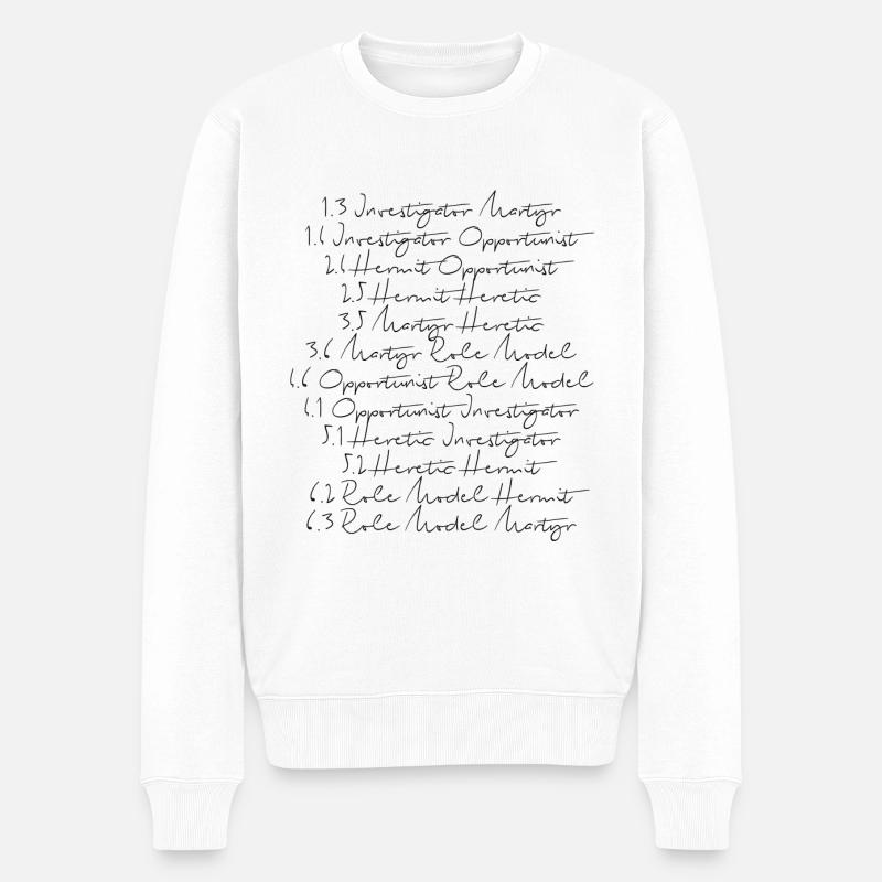 Conception humaine 12 Profils - Pull Premium bio Homme - blanc
