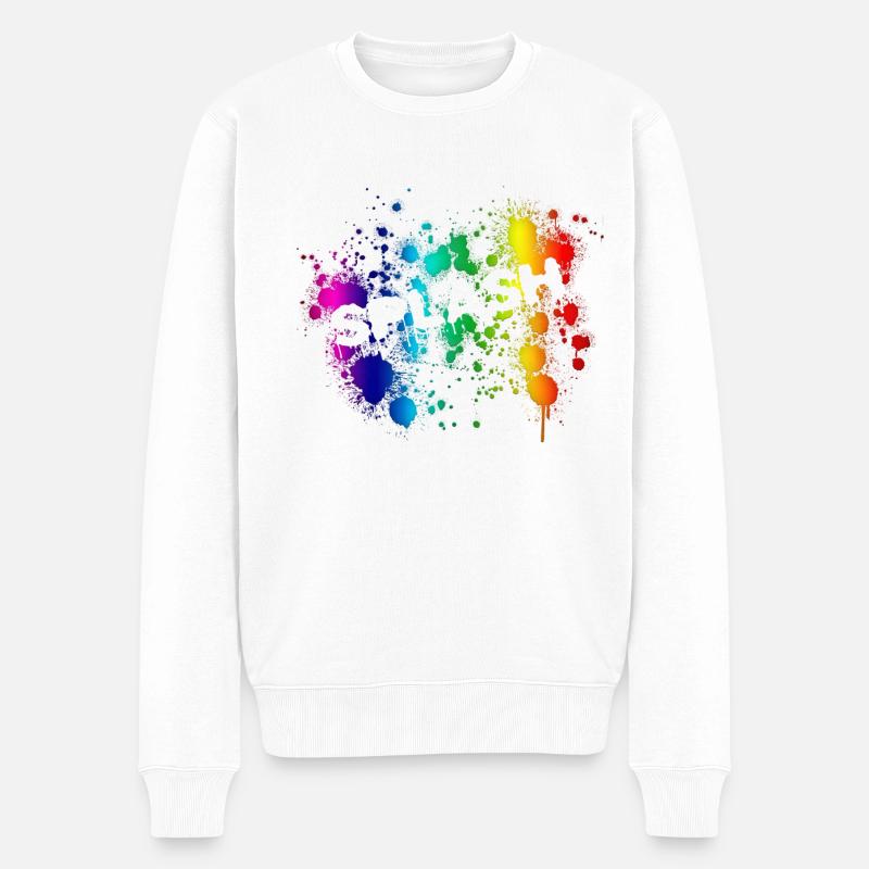 Bespritzen - Männer Premium Bio Pullover - Weiß