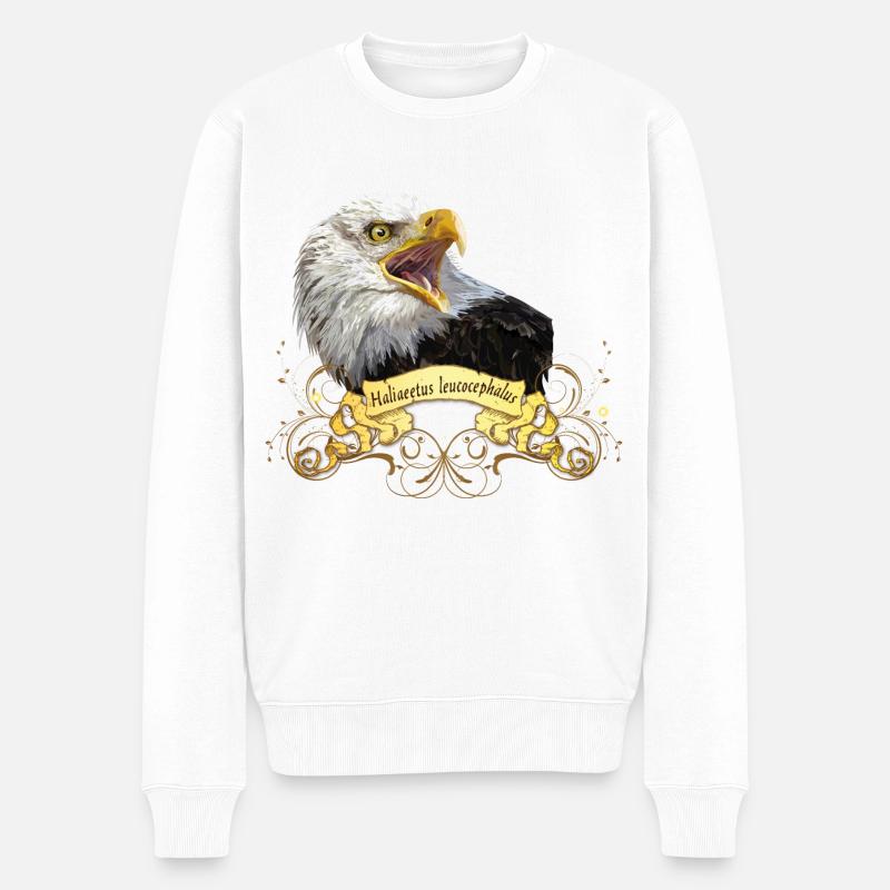 Weißkopfseeadler - Männer Premium Bio Pullover - Weiß