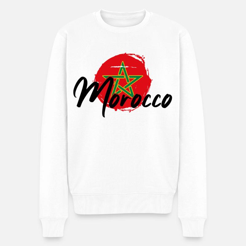 Drapeau du Maroc - Pull Premium bio Homme - blanc