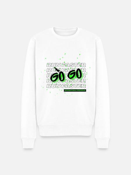 Run faster - Männer Premium Bio Pullover - Weiß