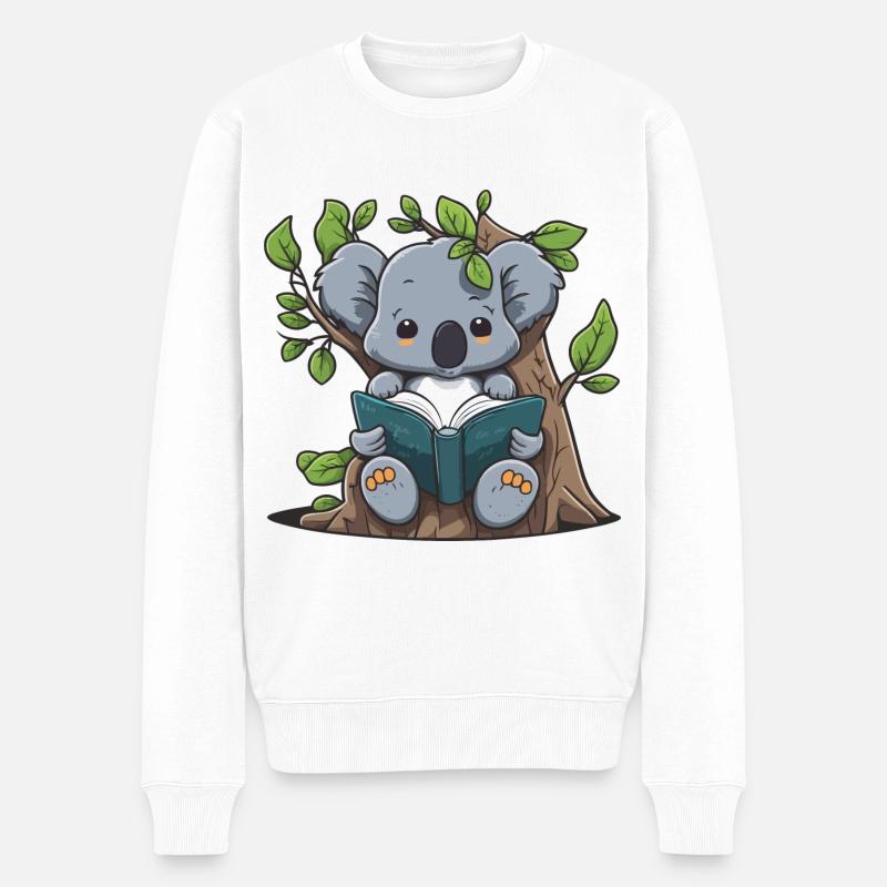 Tree-bound Reader - Men's Premium Organic Jumper - white