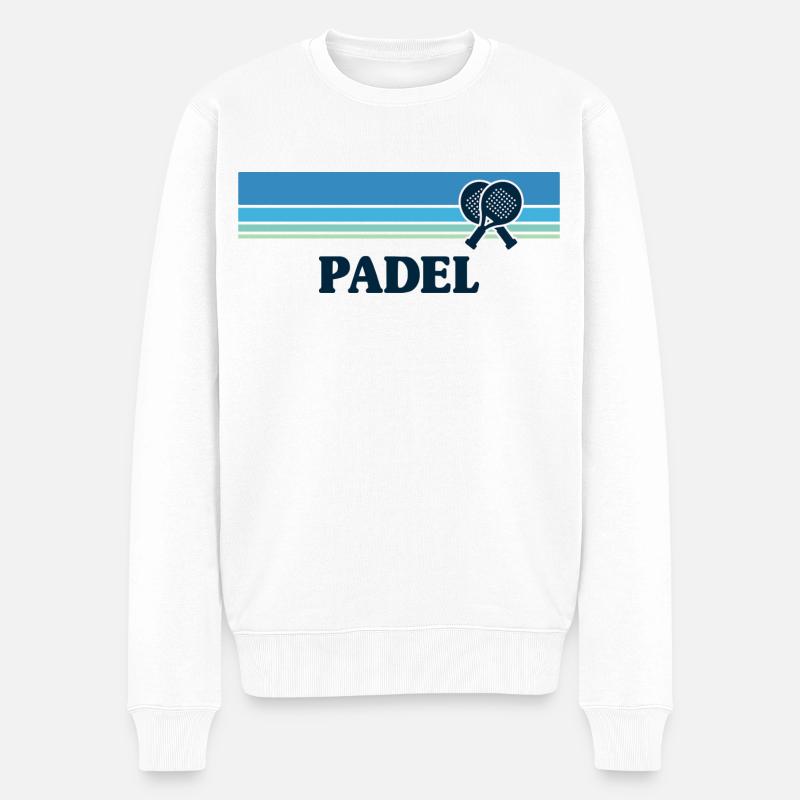 Padel Motiv - Männer Premium Bio Pullover - Weiß
