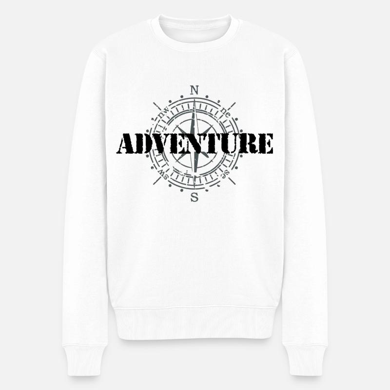 Abenteuer - Männer Premium Bio Pullover - Weiß