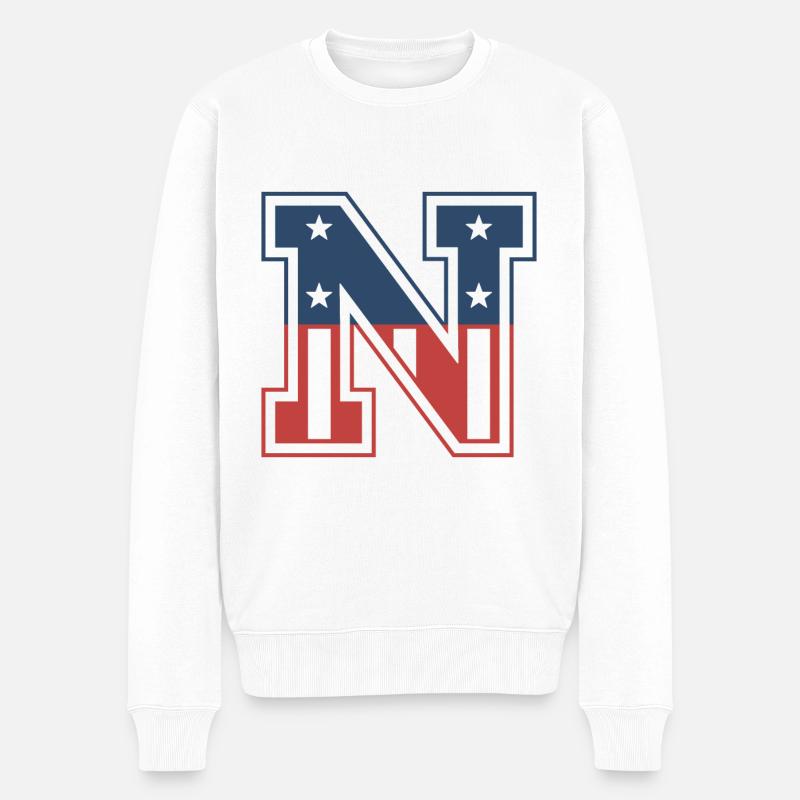 Lettre N États-Unis - Pull Premium bio Homme - blanc