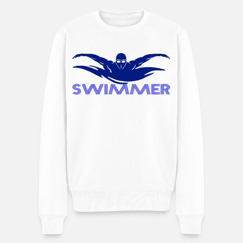 Swimmer - Männer Premium Bio Pullover - Weiß