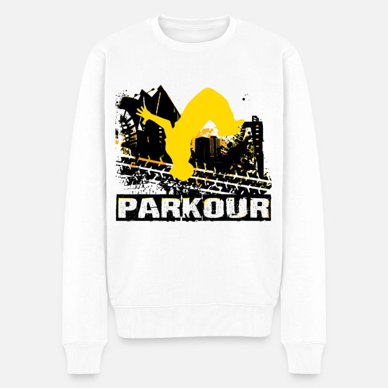 Parkour - Männer Premium Bio Pullover - Weiß