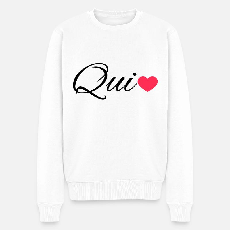 Qui - Männer Premium Bio Pullover - Weiß