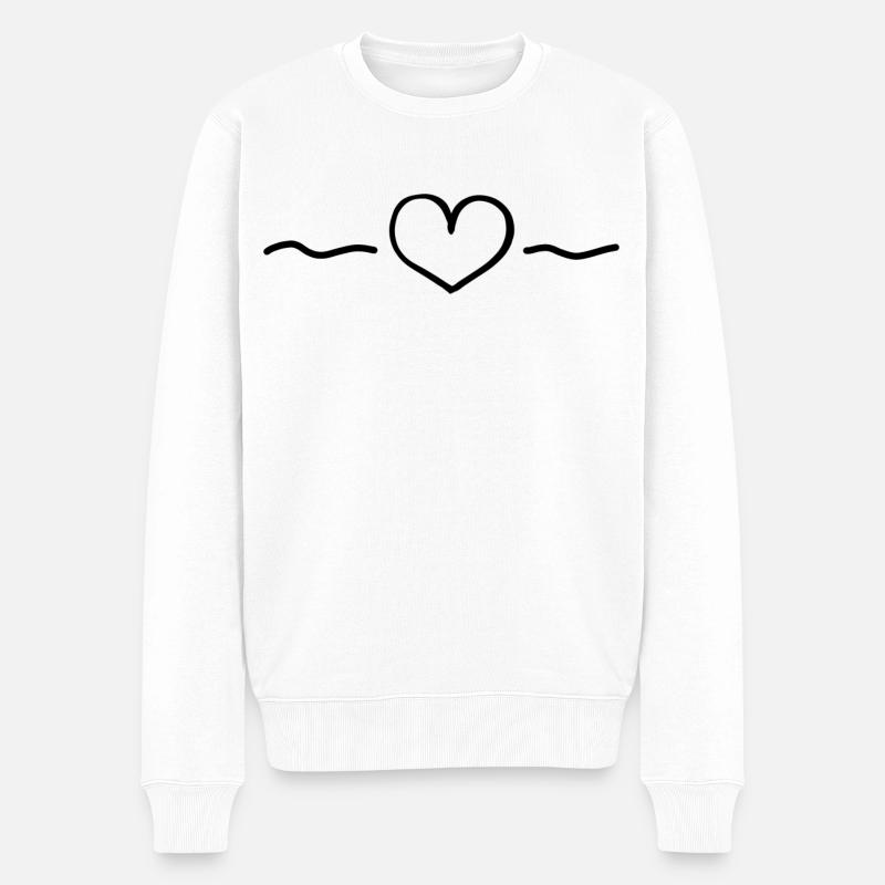 Symbol Herz - Männer Premium Bio Pullover - Weiß