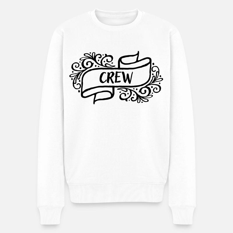 Crew - Team - Geschenkidee - Männer Premium Bio Pullover - Weiß