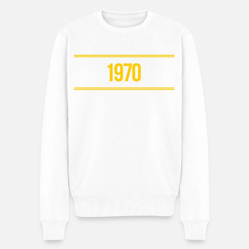 1970 Graphique - Pull Premium bio Homme - blanc
