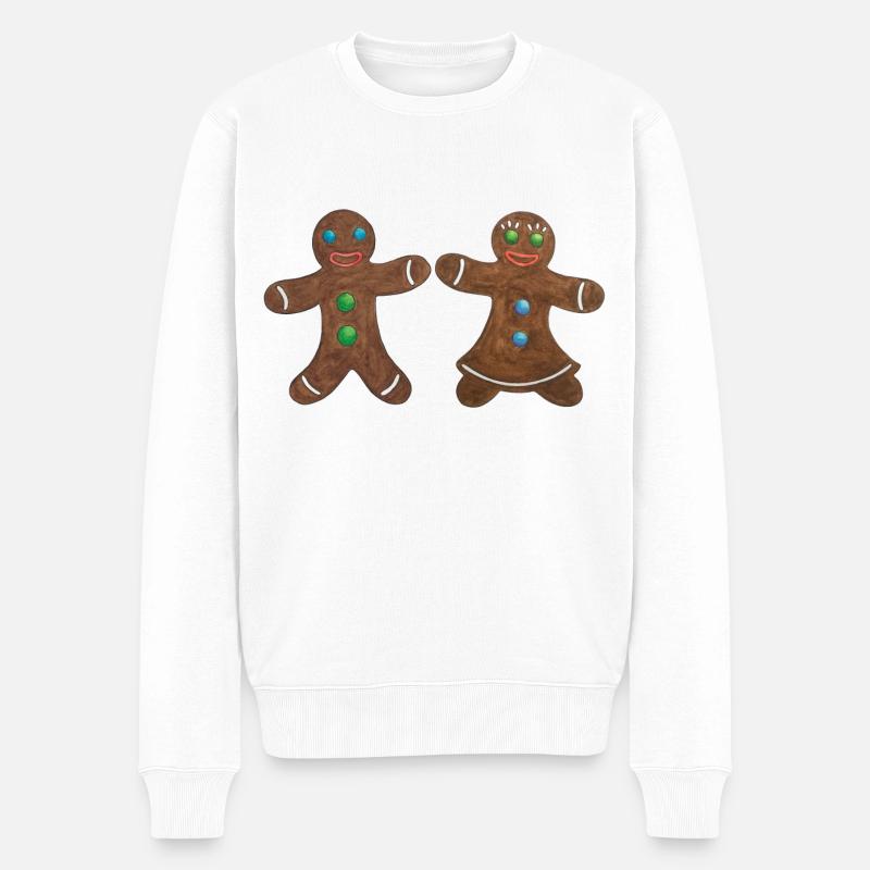 Honningkager par hetero - Økologisk premium-sweatshirt til mænd - hvid