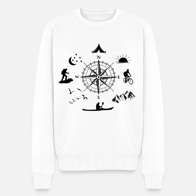 Adventure - Männer Premium Bio Pullover - Weiß